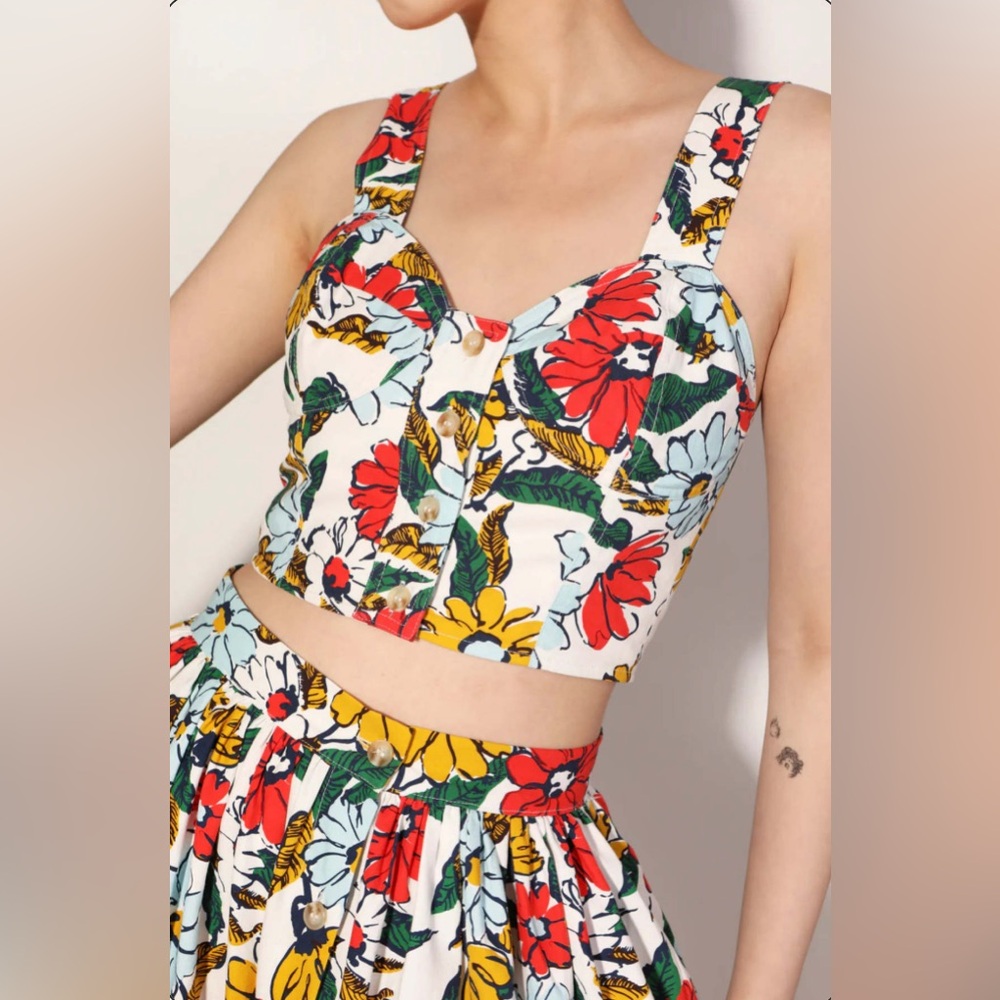 L.F. Markey Elm Bralette Cosmo Floral Crop Top - SZ 6 (UK10)